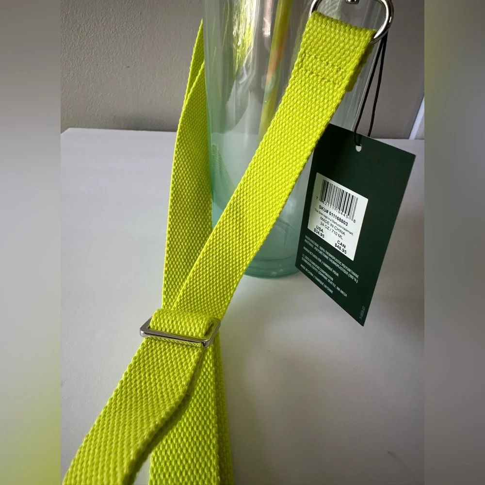 Starbucks Clear Tumbler with Neon Yellow Lid‎ and Strap